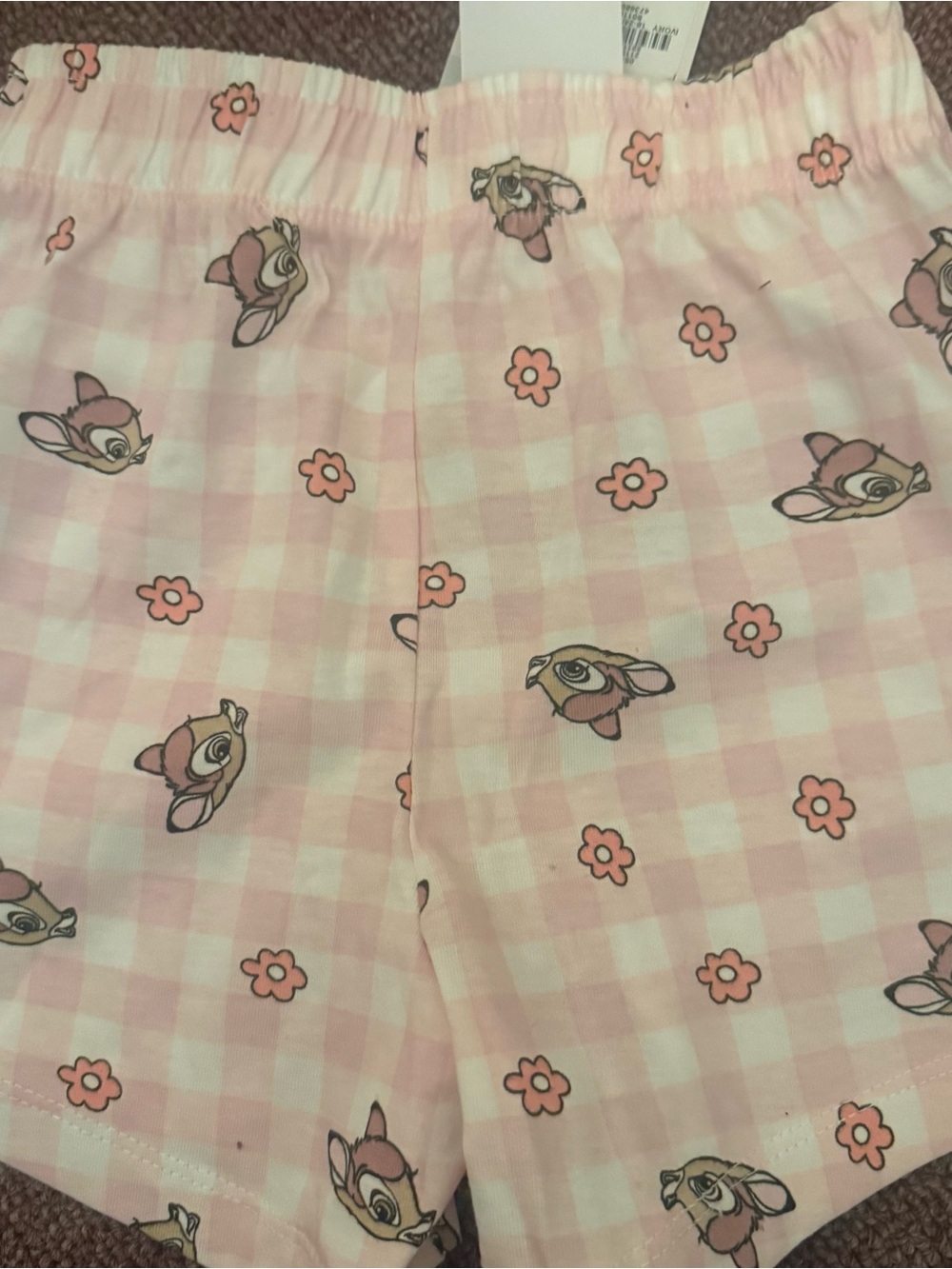 Disney Pink Bambi-Print Girls Pajama Shorts